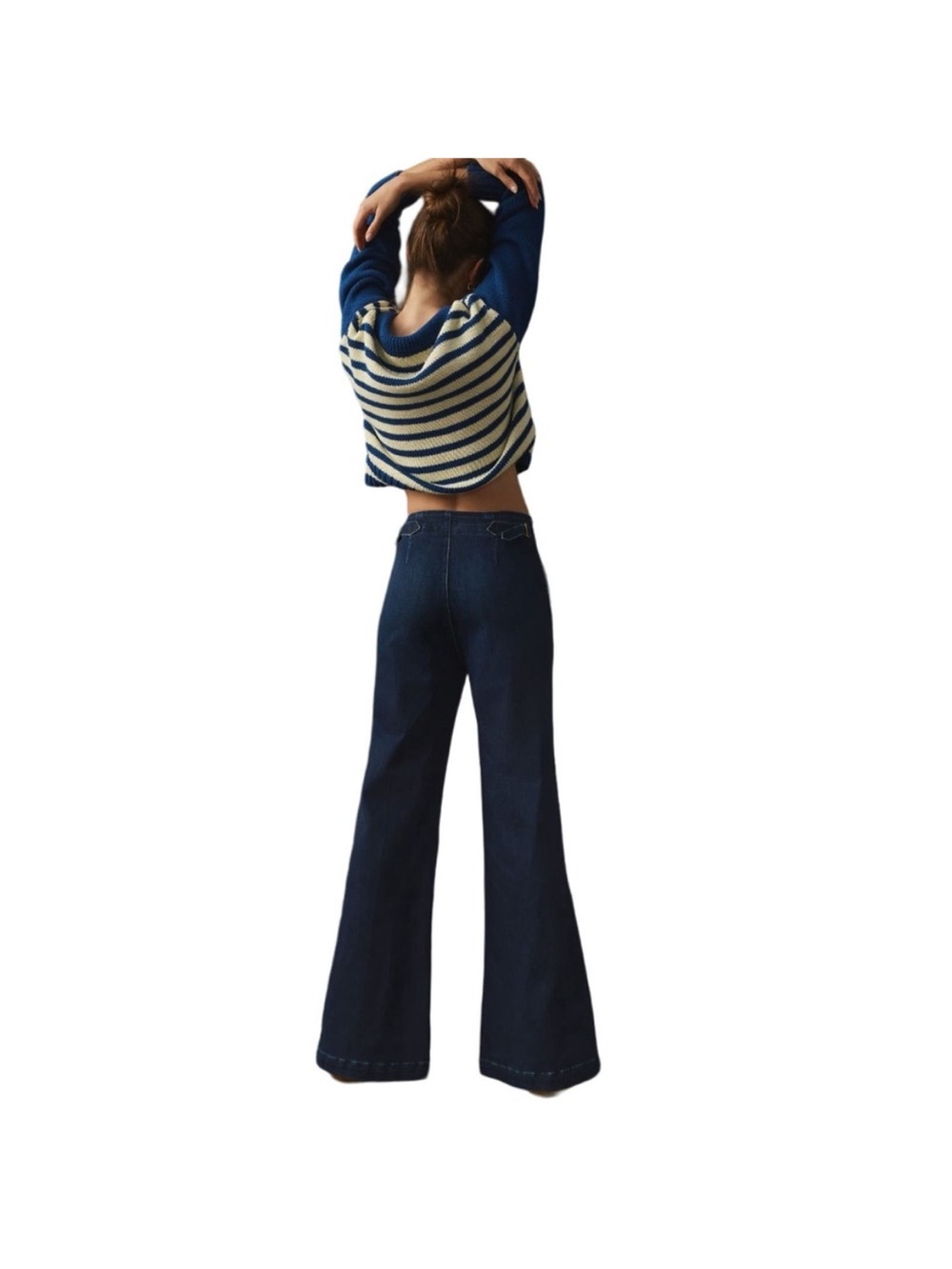 MOTHER Dark Blue Wide-Leg Jeans - Picture 2 of 7